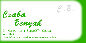 csaba benyak business card